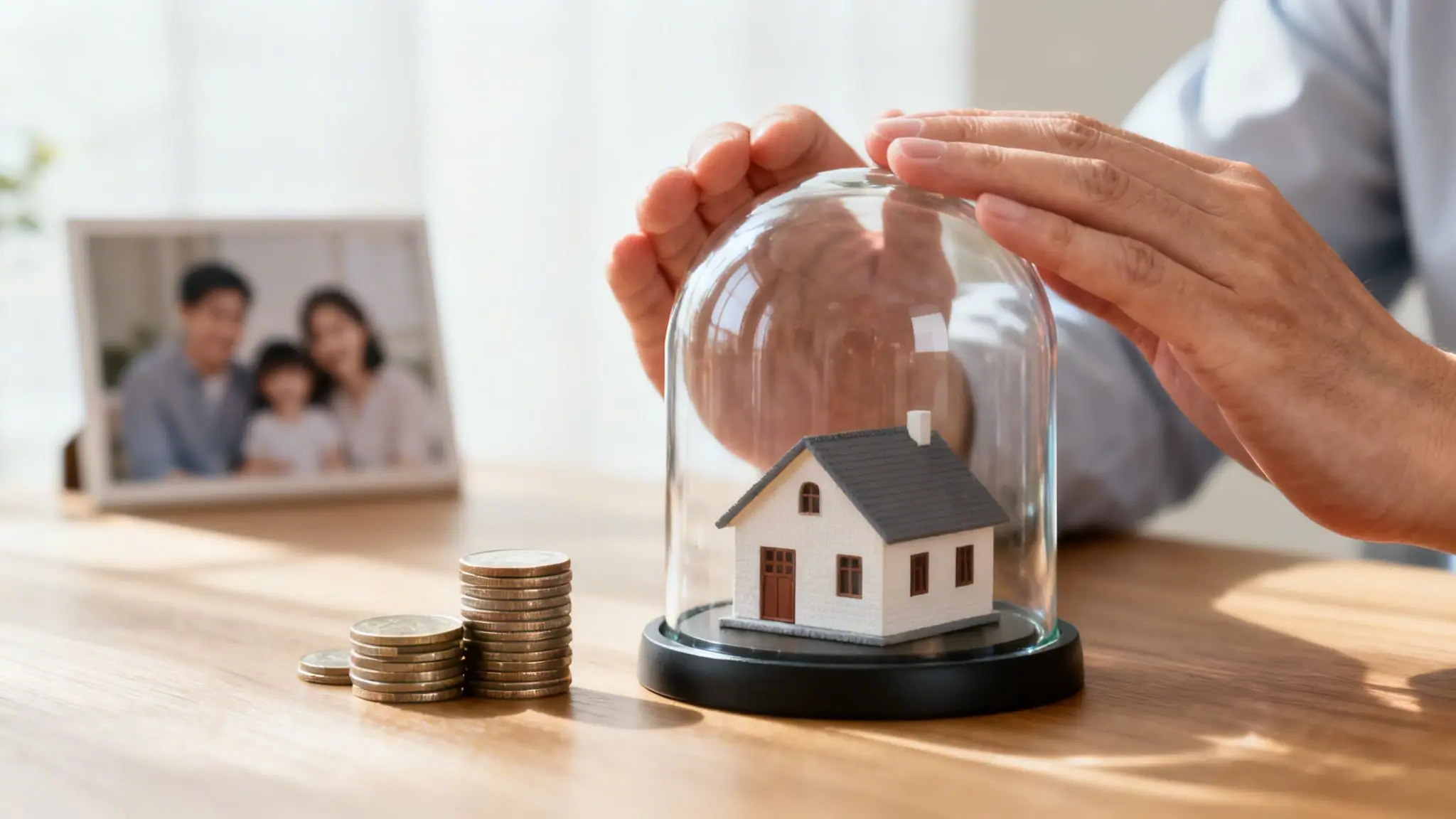 What Is a Financial Power of Attorney in Arkansas? 4 Close-up of hands protecting a model house under a glass dome, symbolizing home and family security.